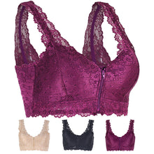 Load image into Gallery viewer, Women's Zip Front Lace Push Up Bra