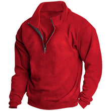 Load image into Gallery viewer, Men's Stand collar Sweatshirt Pullover Tops Fleece Half Zip Plain Sports