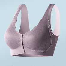 Load image into Gallery viewer, Front Button Push up Large Size Lace Beautiful Back No Wire Bra