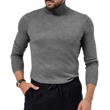 Cargar imagen en el visor de la galería, Men's Cotton Blend Turtle Neck Knitted Slim Sweater