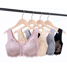 Load image into Gallery viewer, Button-Front Latex Cup Push-up Lace Bra