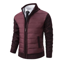 Load image into Gallery viewer, Men's CardiganFashion Patchwork knitted Zipper Stand Collar Thick Jackets
