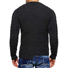 Cargar imagen en el visor de la galería, Mens Slim Fit Crew Neck Thick Sweaters Color Block Big and Tall Knit Pullovers