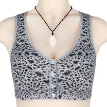 Cargar imagen en el visor de la galería, Leopard print soft cotton button-front bra