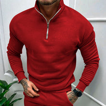 Load image into Gallery viewer, Men's Solid Color Casual Fleece Warm Zipper Stand Sweatshirt