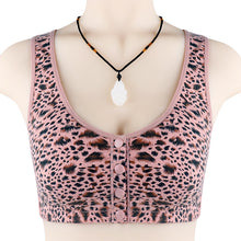Cargar imagen en el visor de la galería, Leopard print soft cotton button-front bra