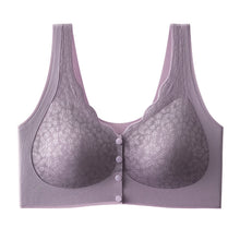 Load image into Gallery viewer, Front Button Push up Large Size Lace Beautiful Back No Wire Bra