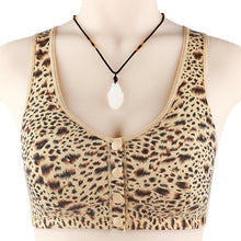 Cargar imagen en el visor de la galería, Leopard print soft cotton button-front bra