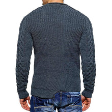 Cargar imagen en el visor de la galería, Mens Slim Fit Crew Neck Thick Sweaters Color Block Big and Tall Knit Pullovers
