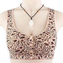 Cargar imagen en el visor de la galería, Leopard print soft cotton button-front bra