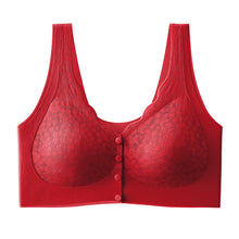 Load image into Gallery viewer, Front Button Push up Large Size Lace Beautiful Back No Wire Bra
