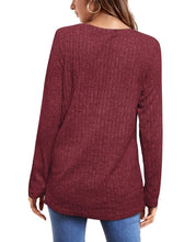 Load image into Gallery viewer, Womens Tunic Tops Long Sleeve Shirts Crew Neck Twist Front lightweight Sweaters