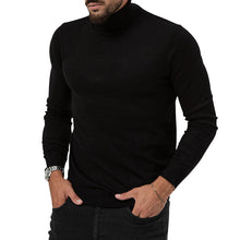 Cargar imagen en el visor de la galería, Men's Cotton Blend Turtle Neck Knitted Slim Sweater