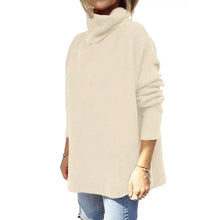 Load image into Gallery viewer, Soft Cotton Stand Collar Large Size Long Sleeve Tops Ladies Jumper Loose Tunic Casual T-Shirts