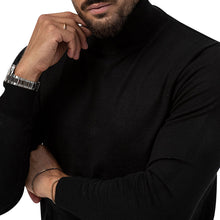 Cargar imagen en el visor de la galería, Men's Cotton Blend Turtle Neck Knitted Slim Sweater