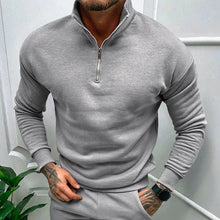 Load image into Gallery viewer, Men's Solid Color Casual Fleece Warm Zipper Stand Sweatshirt