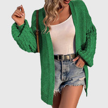 Load image into Gallery viewer, Women's Winter Open Front Sweater Cardigan Chunky Long Bishop Sleeve Ribbed Knit Cardigans