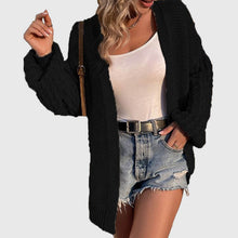 Load image into Gallery viewer, Women's Winter Open Front Sweater Cardigan Chunky Long Bishop Sleeve Ribbed Knit Cardigans