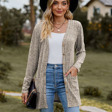 Load image into Gallery viewer, Sweaters for Women Cardigan Dressy Solid Open Front Long Knited Cardigan Sweater Fashion Loose Fit Coat Tops