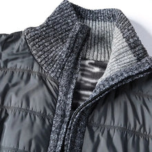 Load image into Gallery viewer, Men's CardiganFashion Patchwork knitted Zipper Stand Collar Thick Jackets