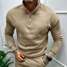 Load image into Gallery viewer, Men's Solid Color Casual Fleece Warm Zipper Stand Sweatshirt