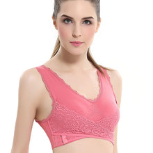 Load image into Gallery viewer, Women's Plus Size Lace Wide Straps Wireless Bra Front Closure Push Up Bras