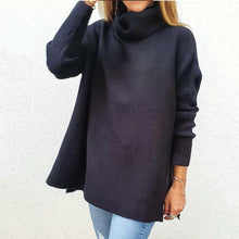 Load image into Gallery viewer, Soft Cotton Stand Collar Large Size Long Sleeve Tops Ladies Jumper Loose Tunic Casual T-Shirts