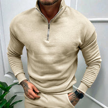 Load image into Gallery viewer, Men's Solid Color Casual Fleece Warm Zipper Stand Sweatshirt