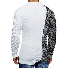 Cargar imagen en el visor de la galería, Mens Slim Fit Crew Neck Thick Sweaters Color Block Big and Tall Knit Pullovers