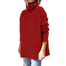 Load image into Gallery viewer, Soft Cotton Stand Collar Large Size Long Sleeve Tops Ladies Jumper Loose Tunic Casual T-Shirts