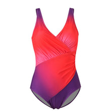 Cargar imagen en el visor de la galería, Bikini Rainbow Gradient Plus Size Traje de baño de una pieza - España