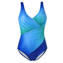Cargar imagen en el visor de la galería, Bikini Rainbow Gradient Plus Size Traje de baño de una pieza - España
