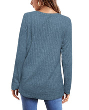 Load image into Gallery viewer, Womens Tunic Tops Long Sleeve Shirts Crew Neck Twist Front lightweight Sweaters