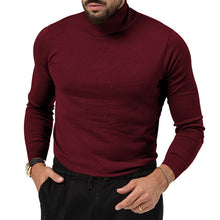 Cargar imagen en el visor de la galería, Men's Cotton Blend Turtle Neck Knitted Slim Sweater