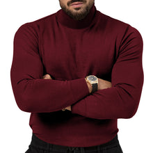 Cargar imagen en el visor de la galería, Men's Cotton Blend Turtle Neck Knitted Slim Sweater