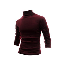 Cargar imagen en el visor de la galería, Men's Cotton Blend Turtle Neck Knitted Slim Sweater