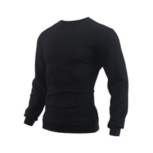 Cargar imagen en el visor de la galería, Mens Autumn And Winter Casual Loose Knitted Checkered Round Neck Hatless Versatile Long Sleeve Sweater