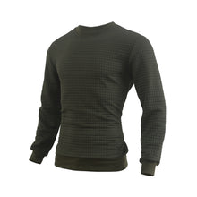 Cargar imagen en el visor de la galería, Mens Autumn And Winter Casual Loose Knitted Checkered Round Neck Hatless Versatile Long Sleeve Sweater