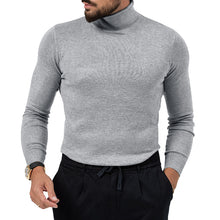 Cargar imagen en el visor de la galería, Men's Cotton Blend Turtle Neck Knitted Slim Sweater