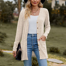 Load image into Gallery viewer, Sweaters for Women Cardigan Dressy Solid Open Front Long Knited Cardigan Sweater Fashion Loose Fit Coat Tops
