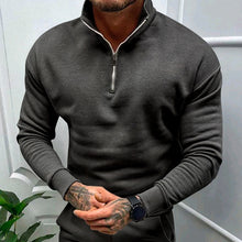 Load image into Gallery viewer, Men's Solid Color Casual Fleece Warm Zipper Stand Sweatshirt