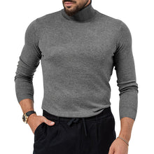 Cargar imagen en el visor de la galería, Men's Cotton Blend Turtle Neck Knitted Slim Sweater