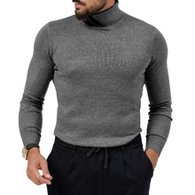 Cargar imagen en el visor de la galería, Men's Cotton Blend Turtle Neck Knitted Slim Sweater