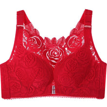 Load image into Gallery viewer, Women's Plus Size Lace Wide Straps Wireless Bra Front Closure Push Up Bras