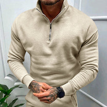 Load image into Gallery viewer, Men's Solid Color Casual Fleece Warm Zipper Stand Sweatshirt