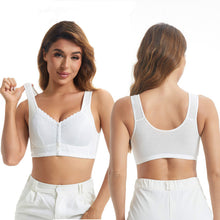 Cargar imagen en el visor de la galería, Front-Clasp Soft Cotton Lace Wire-Free Plus Size Bra for Middle-Aged and Elderly
