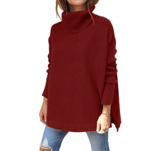 Load image into Gallery viewer, Soft Cotton Stand Collar Large Size Long Sleeve Tops Ladies Jumper Loose Tunic Casual T-Shirts