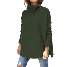 Load image into Gallery viewer, Soft Cotton Stand Collar Large Size Long Sleeve Tops Ladies Jumper Loose Tunic Casual T-Shirts