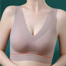 Cargar imagen en el visor de la galería, Women's seamless push-up latex deep V comfortable bra