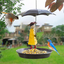 Cargar imagen en el visor de la galería, Hanging Umbrella Girl Bird Feeder Garden Decor